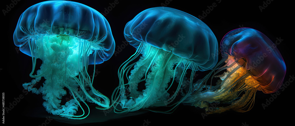 Organic life forms in ultra macro photography with vivid colours, made with Generative AI Organic life forms in ultra macro photography with vivid colours, made with Generative AI