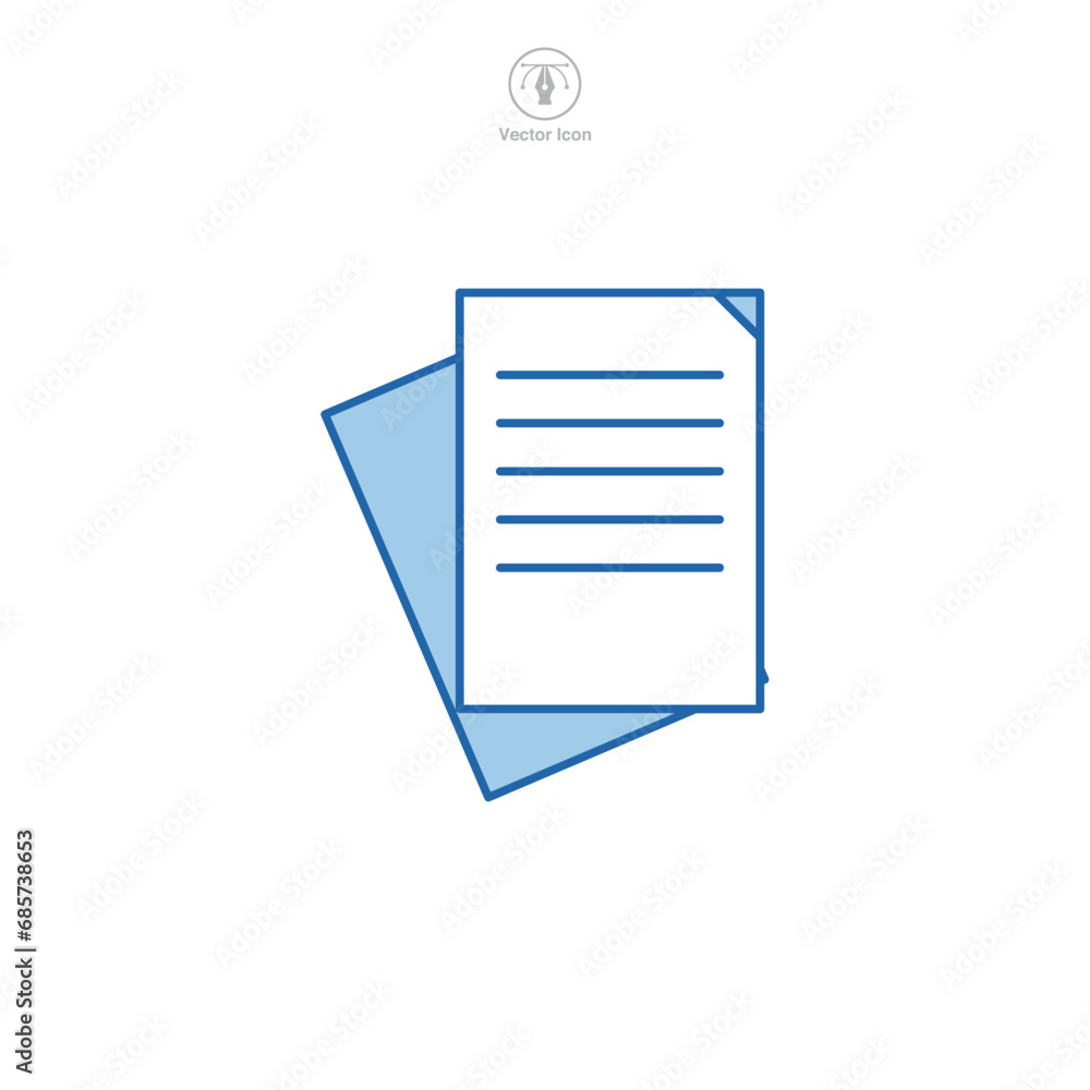 Document Sheet of Paper Icon symbol vector illustration isolated on white background Document Sheet of Paper Icon symbol vector illustration isolated on white background