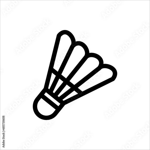 badminton icon. badminton racquets with shuttlecock for sports apps and websites. isolated on white background