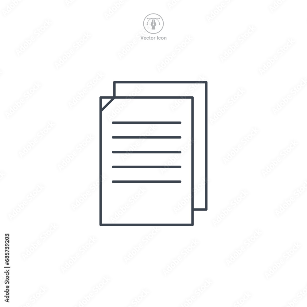 Printed Document Icon symbol vector illustration isolated on white background Printed Document Icon symbol vector illustration isolated on white background