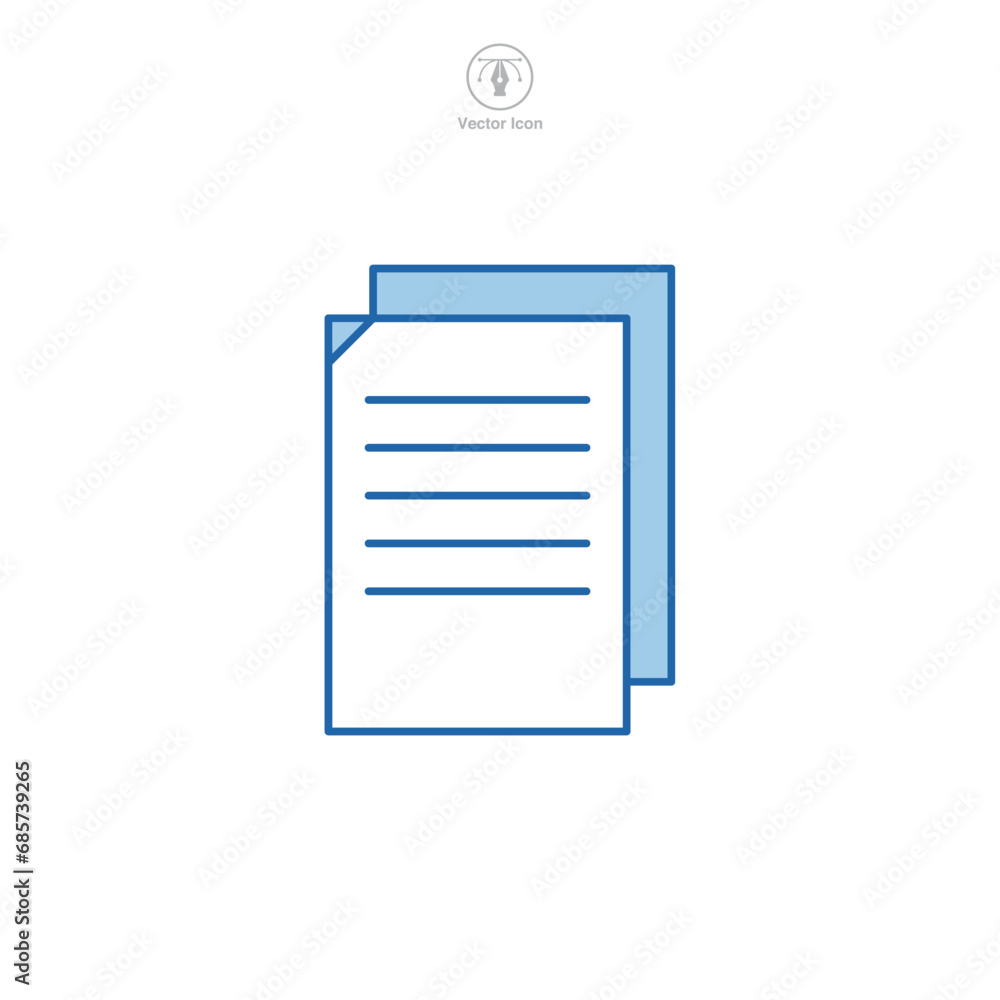 Printed Document Icon symbol vector illustration isolated on white background Printed Document Icon symbol vector illustration isolated on white background