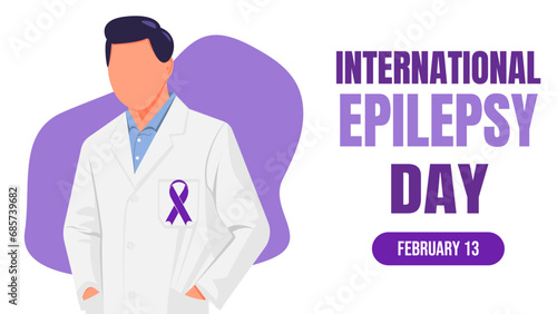 International epilepsy day banner with doctor