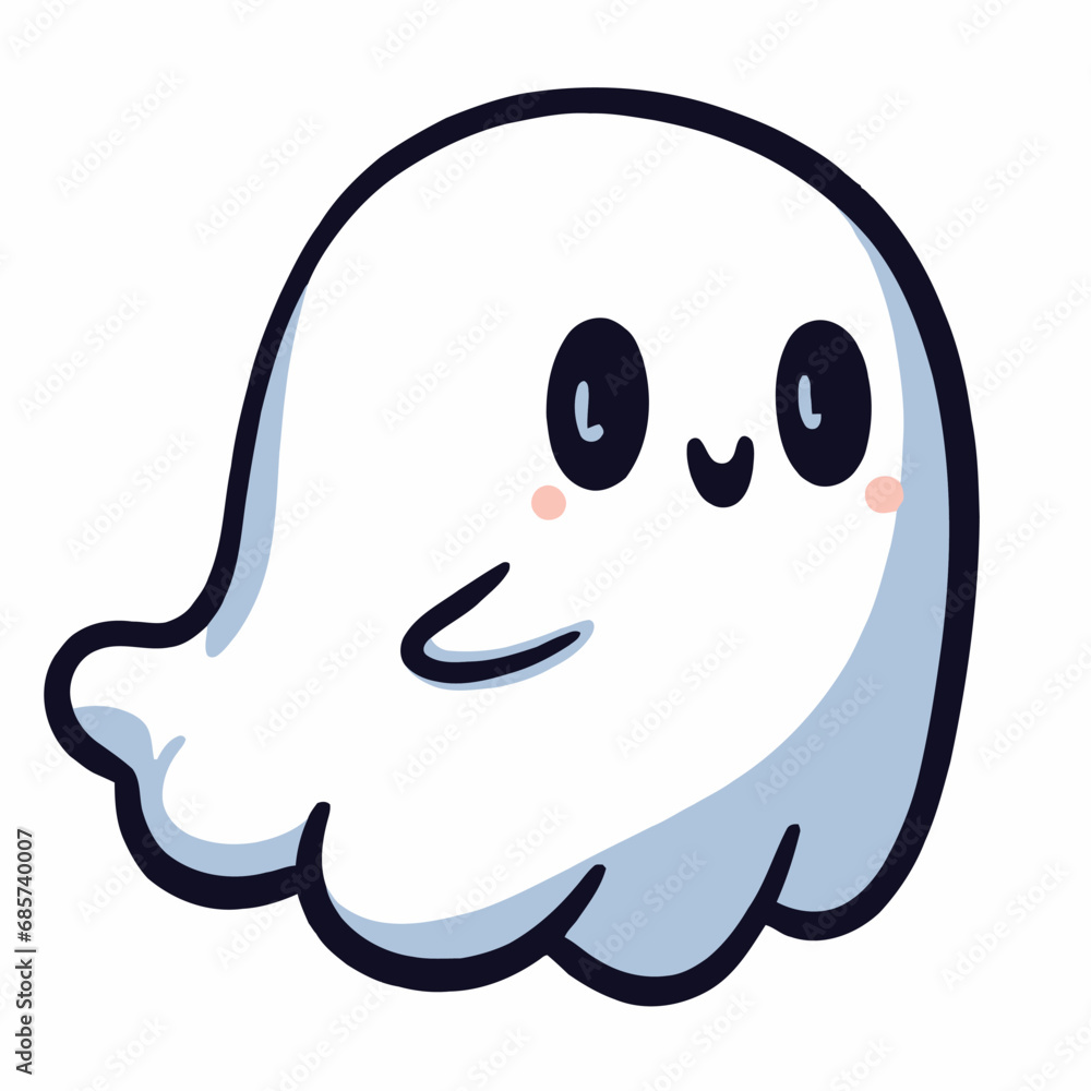 Cute Hand Drawn Halloween Ghost Illustration Cute Hand Drawn Halloween Ghost Illustration