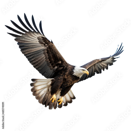 American eagle flying majestically on transparent background PNG. © I LOVE PNG