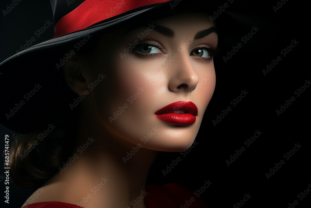 Confident Fashion Model in Noir Style - Luxurious Appeal Confident Fashion Model in Noir Style - Luxurious Appeal