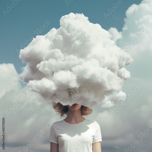 person with a cloud