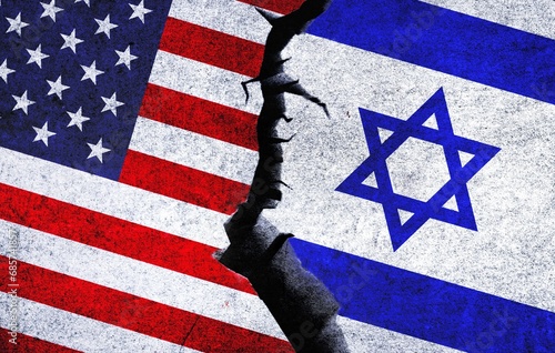 Obraz na plátně USA and Israel flag together