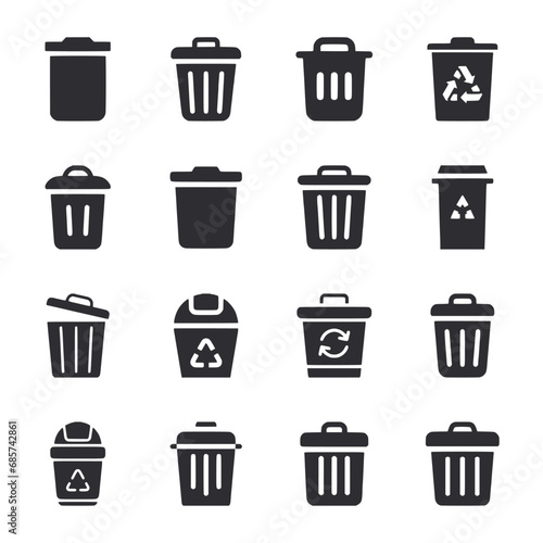 Trash icon set vector illustration