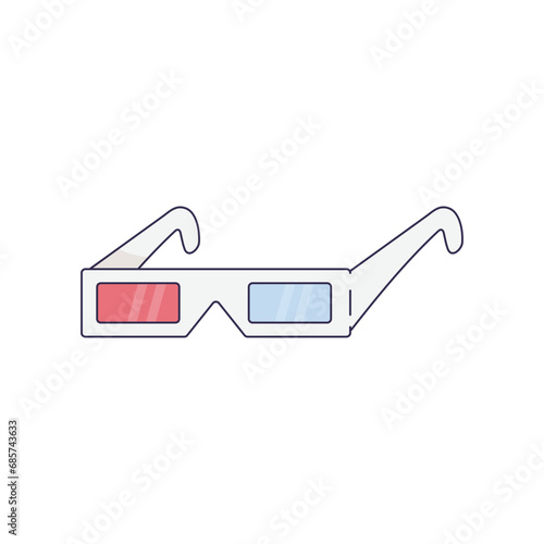 3d glasses with red and blue for watching a movie