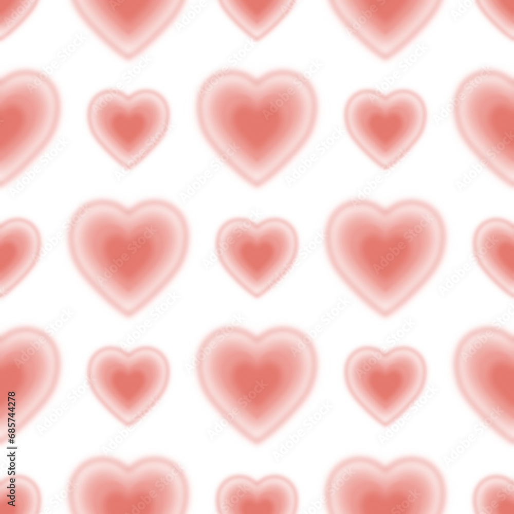 Pink heart with sparkle Seamless pattern y2k retro style pastel blurred gragient 90s psychedelic Holographic minimal for valentine day background wallpaper book cover
