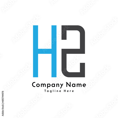 HZ letter rectangle shape logo design icon