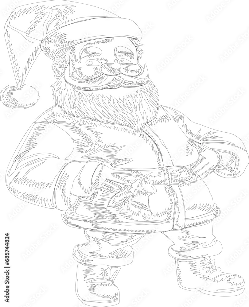 Obraz premium christmas santa clues sketch