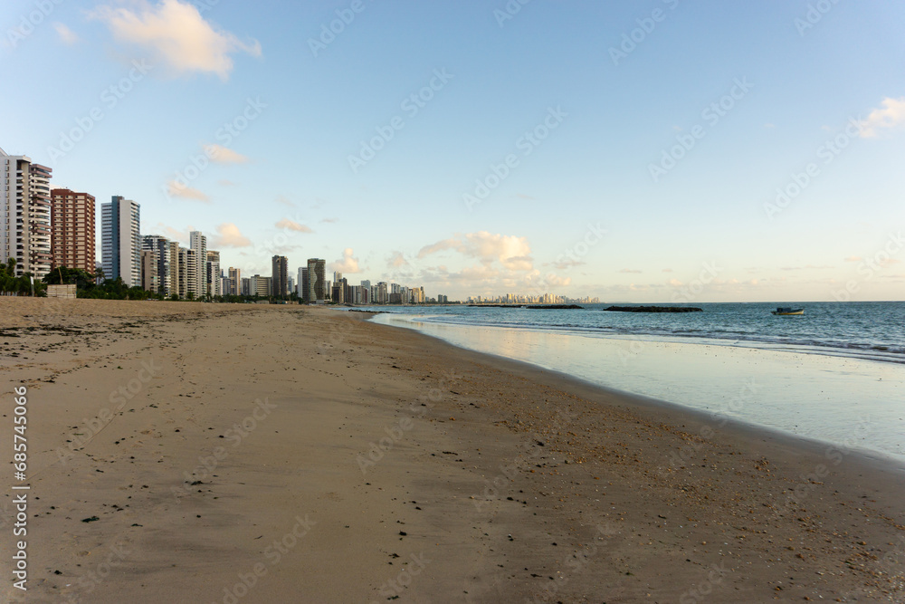 At the Beach of Candeias early in the morning, just after sunrise. The City of Recife, Brazil is to see in the background At the Beach of Candeias early in the morning, just after sunrise. The City of Recife, Brazil is to see in the background