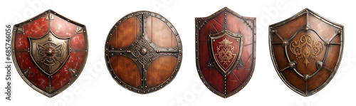 Medieval Battle Shield Set - Transparent PNG photo