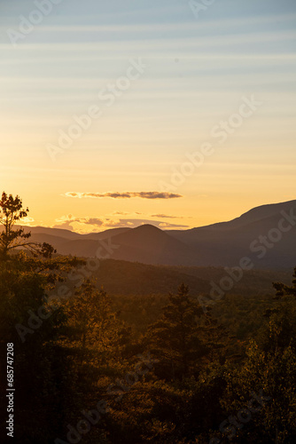 Canvas Print Sunset over the white mountains New Hampshire