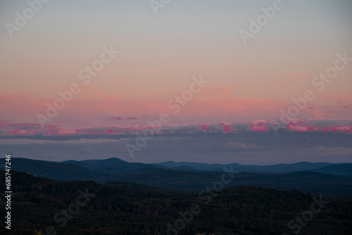 Sunset over the white mountains New Hampshire