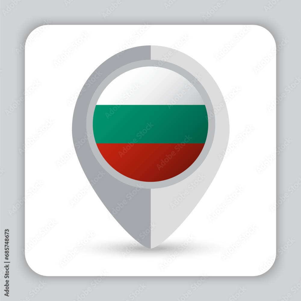 Bulgaria Flag Pin Map Icon Bulgaria Flag Pin Map Icon