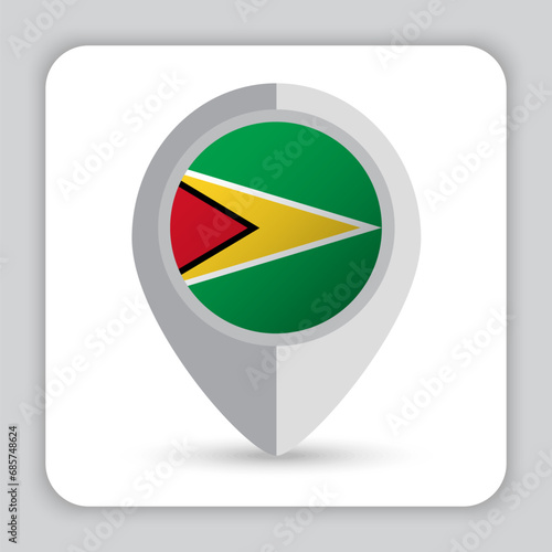 Free Download Guyana Flag Pin Map Icon - GFXLoad