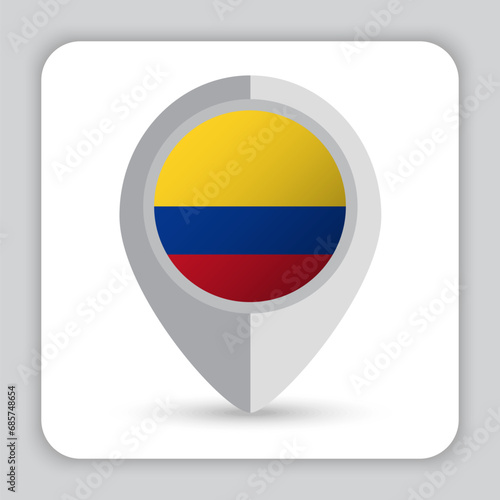Free Download Colombia Flag Pin Map Icon - GFXLoad