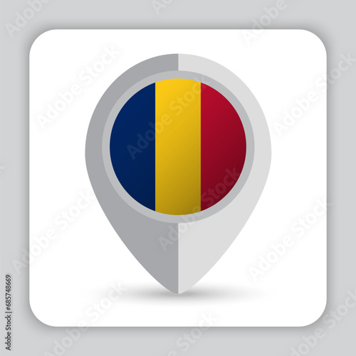 Free Download Chad Flag Pin Map Icon - GFXLoad