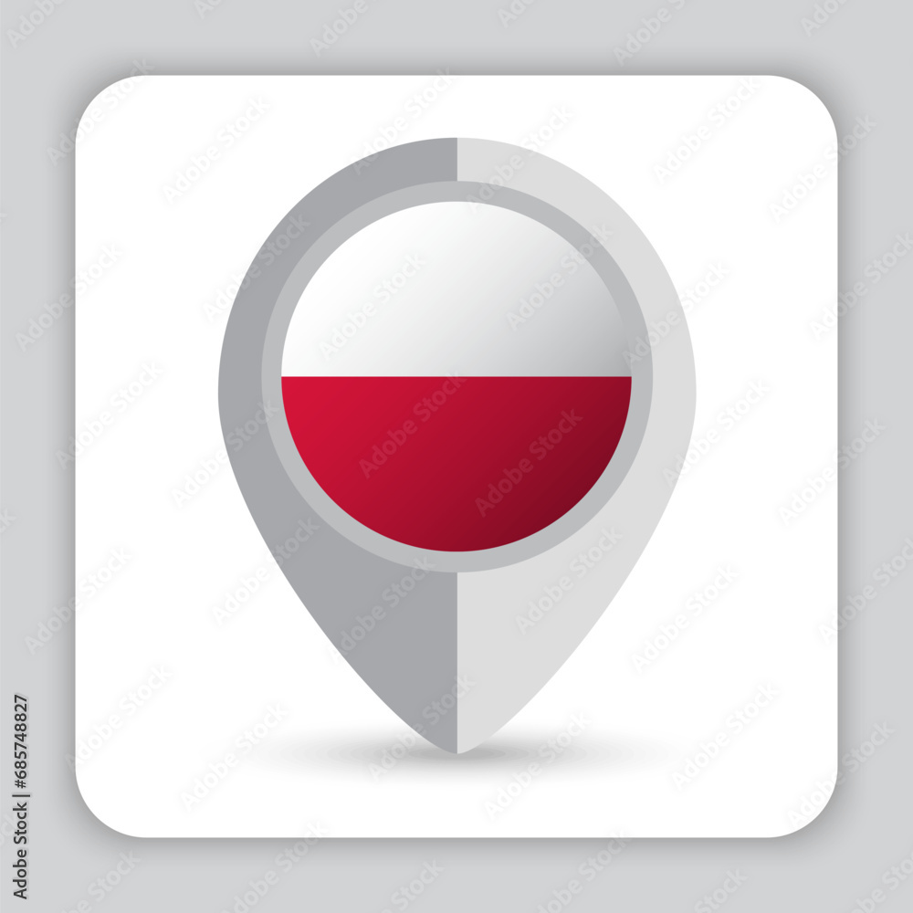 Poland Flag Pin Map Icon Poland Flag Pin Map Icon