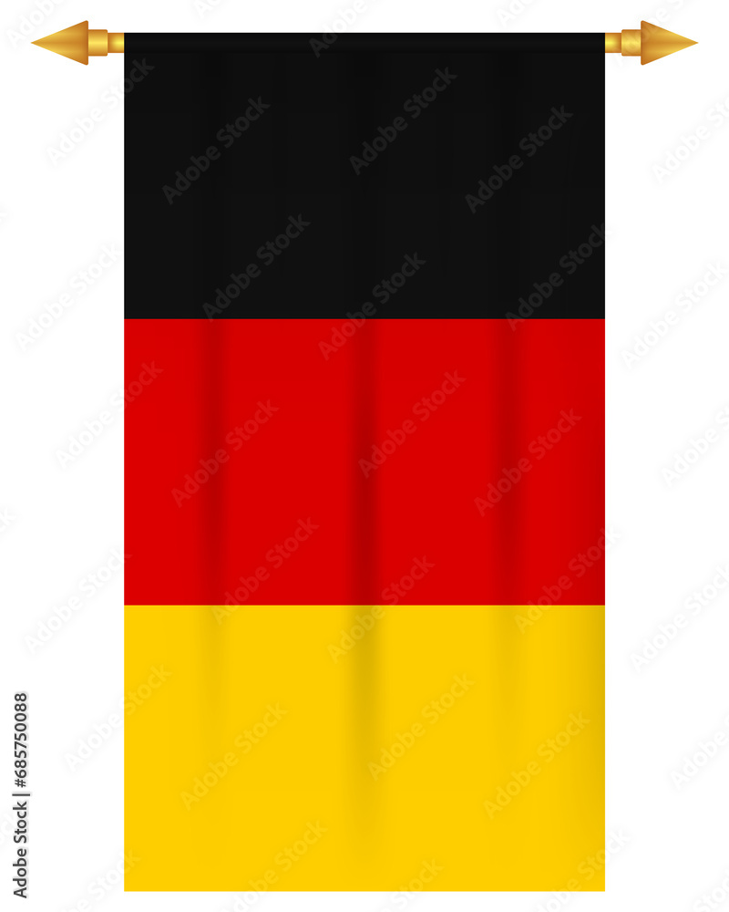 Germany flag vertical pennant isolated Germany flag vertical pennant isolated