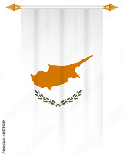 Cyprus flag vertical pennant isolated