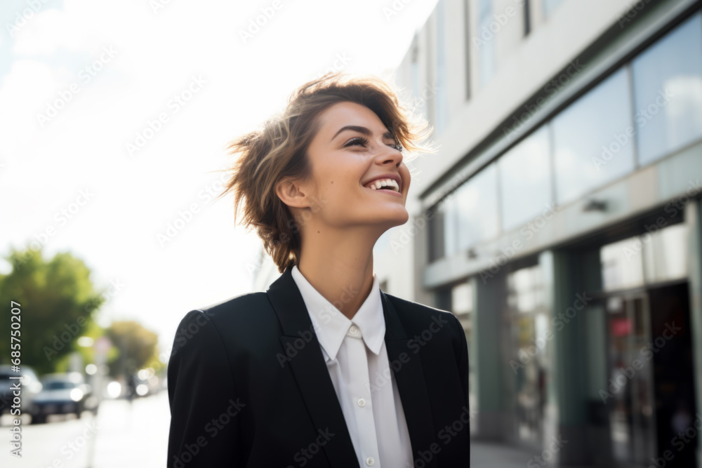 Happy confident successful professional young business woman Happy confident successful professional young business woman