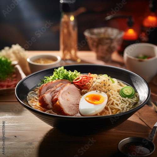 food photography. Bowl of ramen. culinary, restaurant meal. IA Generativ