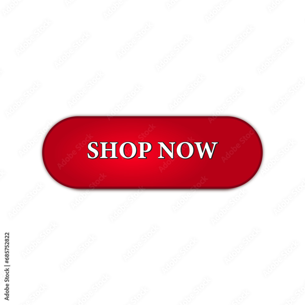 Shop now red button. Buy now by clicking. Click here the banner with the shadow. Click the button isolated. Online shopping. Vector illustration. Shop now red button. Buy now by clicking. Click here the banner with the shadow. Click the button isolated. Online shopping. Vector illustration.