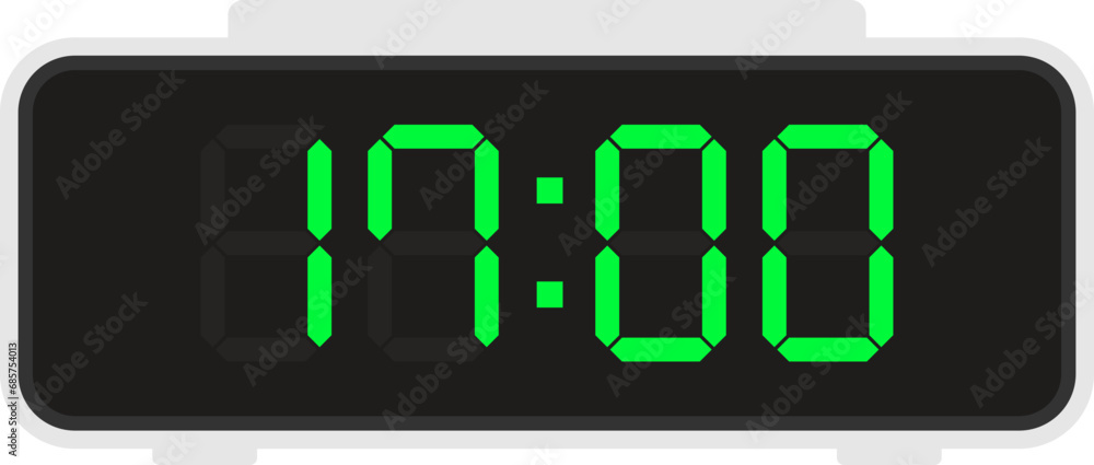 Vector flat illustration of a digital clock Vector flat illustration of a digital clock