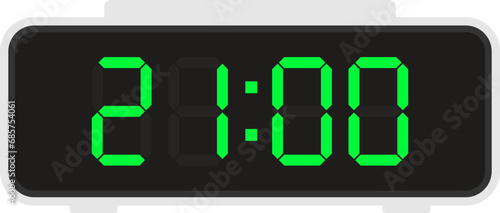 Vector flat illustration of a digital clock