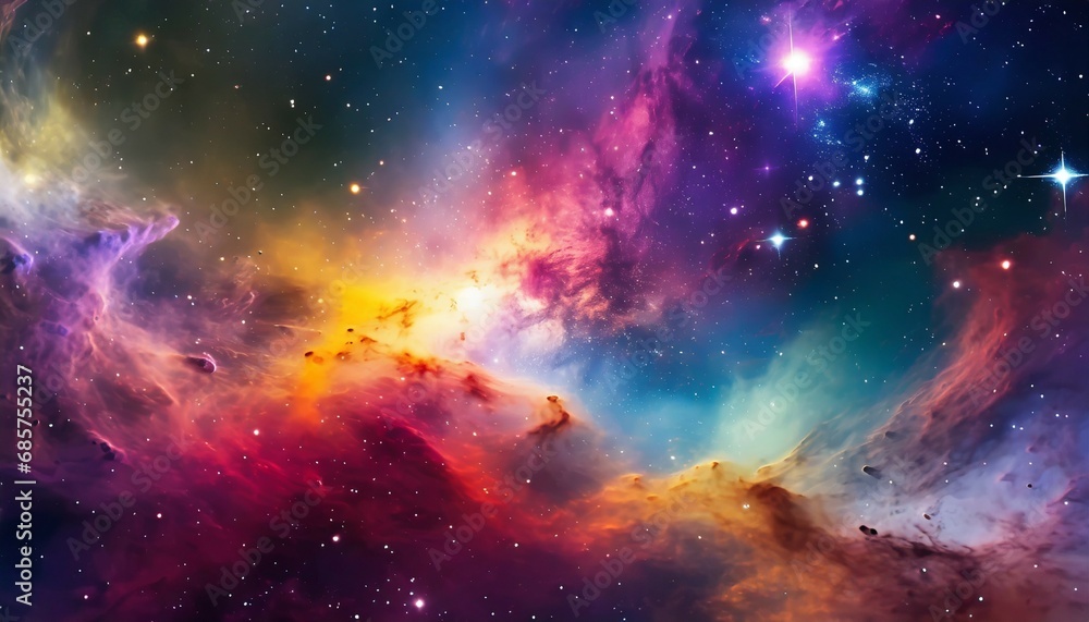 space galaxy realistic illustration colorful nebula background created with generative ai