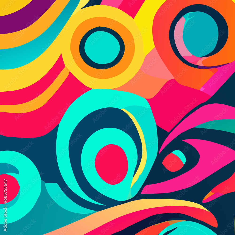 Colorful bright abstract background psychedelic graffiti funky digital wall paper 