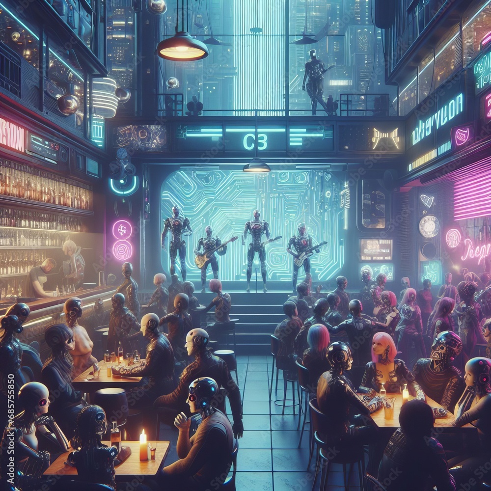 cyberpunk bar