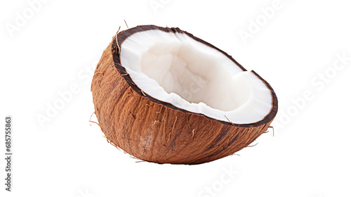 Coconut  on a transparent background, PNG image with background removed, Created with Generative Ai technology.