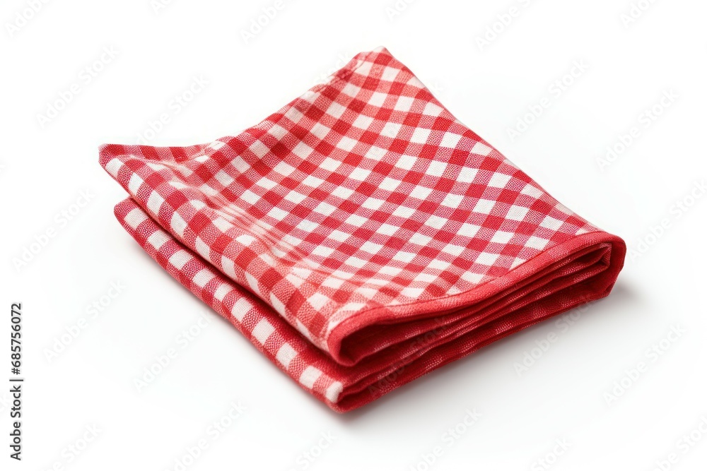 White Kitchen napkin. Fabric towel material. Generate AI White Kitchen napkin. Fabric towel material. Generate AI