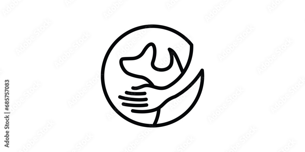 logo design combining the shape of a dog with pliers, animal health logo. logo design combining the shape of a dog with pliers, animal health logo.
