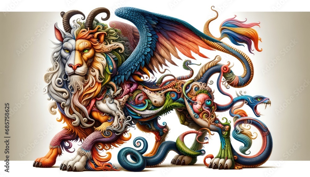 Whimsical Chimera with Multiple Animal Traits