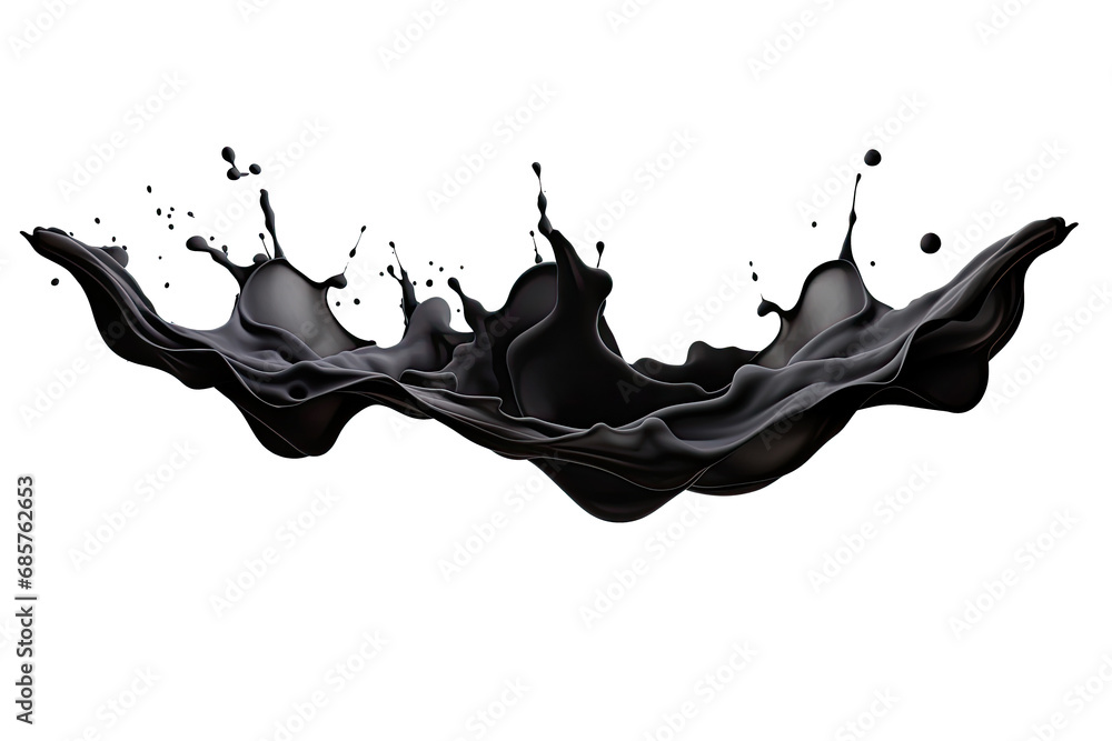 Abstract black ink liquid splashing, drops, brush strokes, stain grunge isolated on transparent png background, Japanese style of smear splatter acrylic paint. Abstract black ink liquid splashing, drops, brush strokes, stain grunge isolated on transparent png background, Japanese style of smear splatter acrylic paint.
