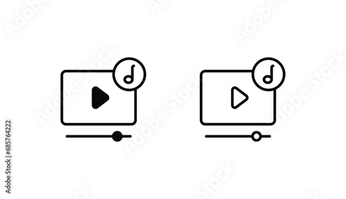 Music Video icon design with white background stock illustration