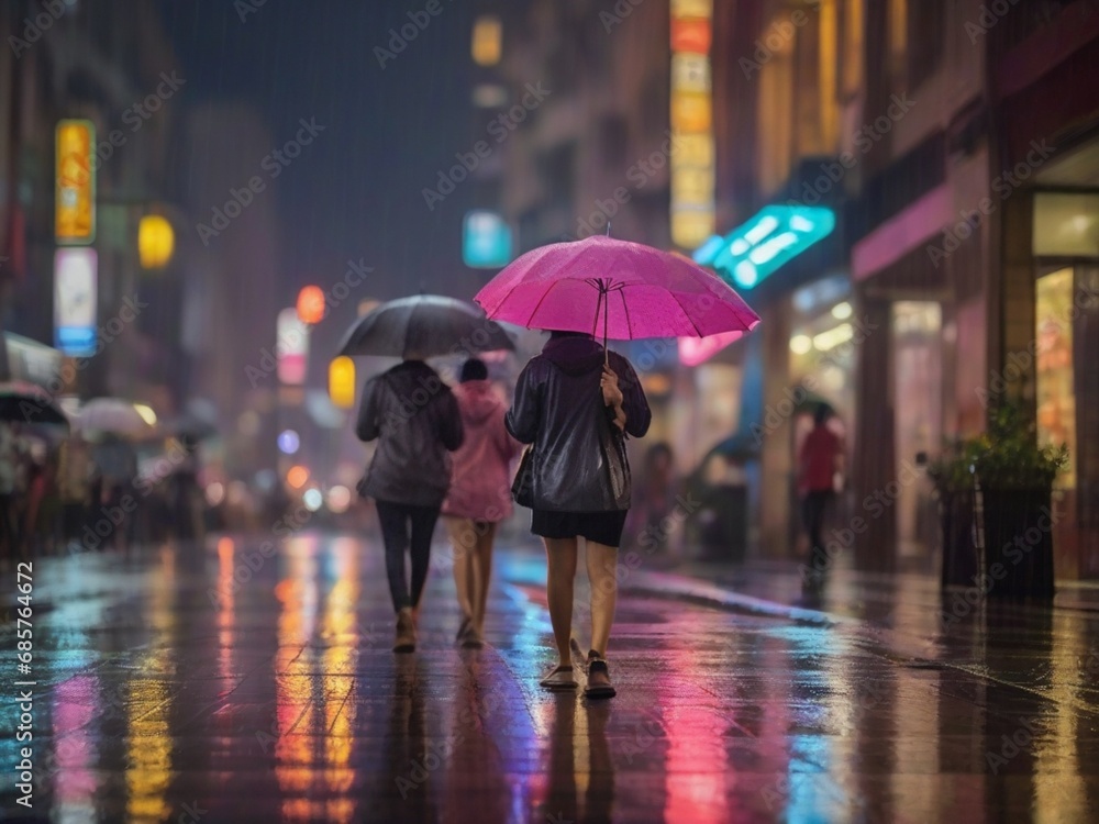 person in rain