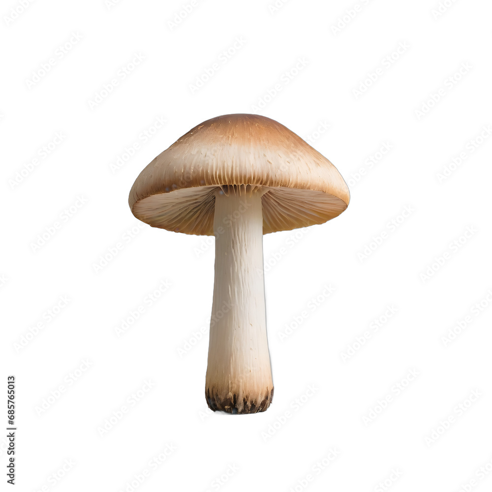 edible white mushroom, isolated on white background