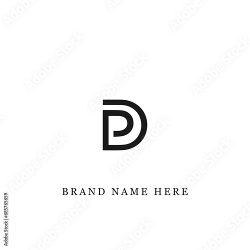PD logo. P D design. White PD letter. PD, P D letter logo design. Initial letter PD linked circle uppercase monogram logo. photo