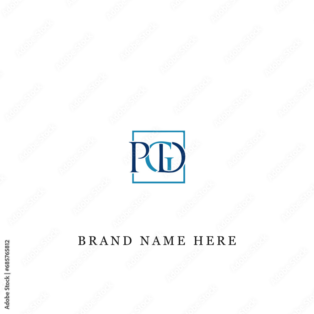 Obraz premium PGD logo. P G D design. White PGD letter. PGD, P G D letter logo design. Initial letter PGD linked circle uppercase monogram logo. P G D letter logo vector design. 