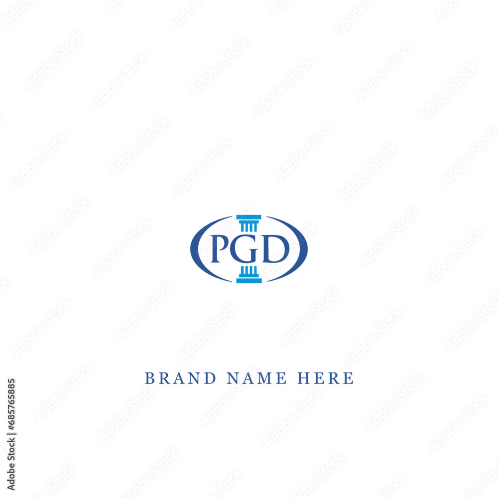 PGD logo. P G D design. White PGD letter. PGD, P G D letter logo design. Initial letter PGD linked circle uppercase monogram logo. P G D letter logo vector design. 