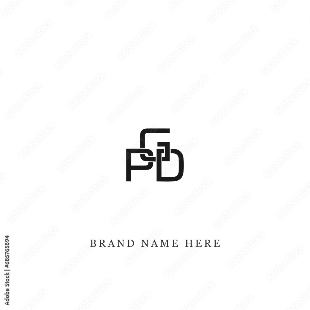 PGD logo. P G D design. White PGD letter. PGD, P G D letter logo design. Initial letter PGD linked circle uppercase monogram logo. P G D letter logo vector design. 