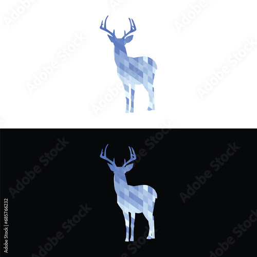 Low Polygonal Deer Mammal animal light blue Color