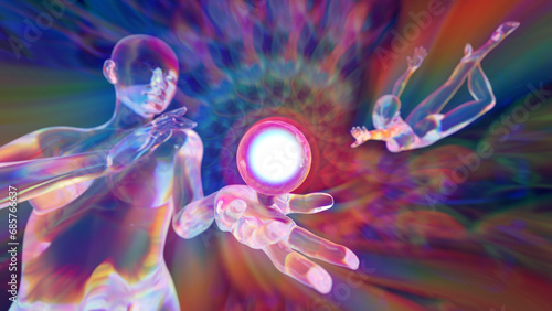 3d illustration of the astral space of lucid dreams