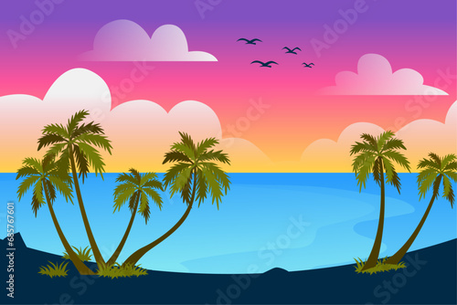 Fototapeta Naklejka Na Ścianę i Meble -  Paradise tropical beach landscape background